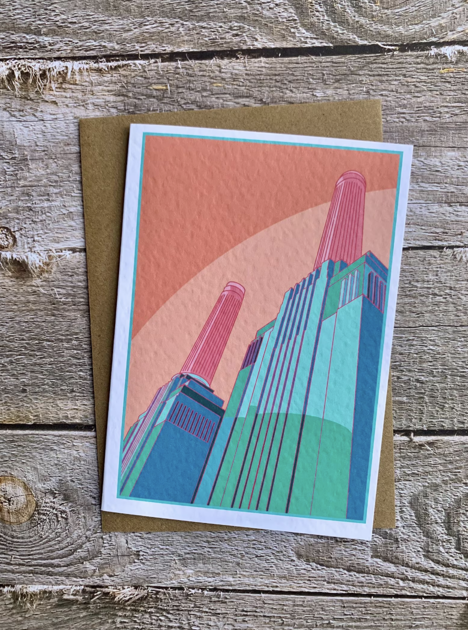 Orange Battersea Greetings Card