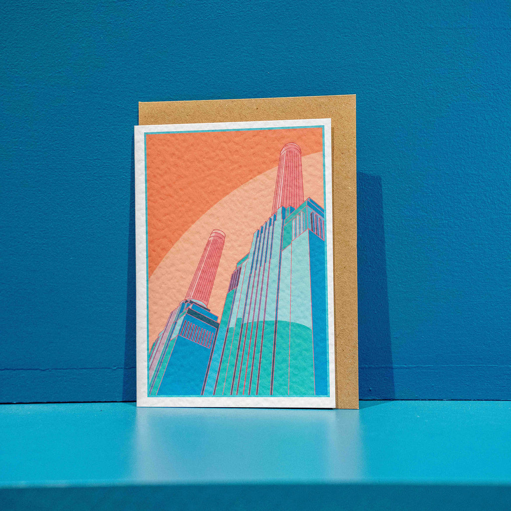 Orange Battersea Greetings Card