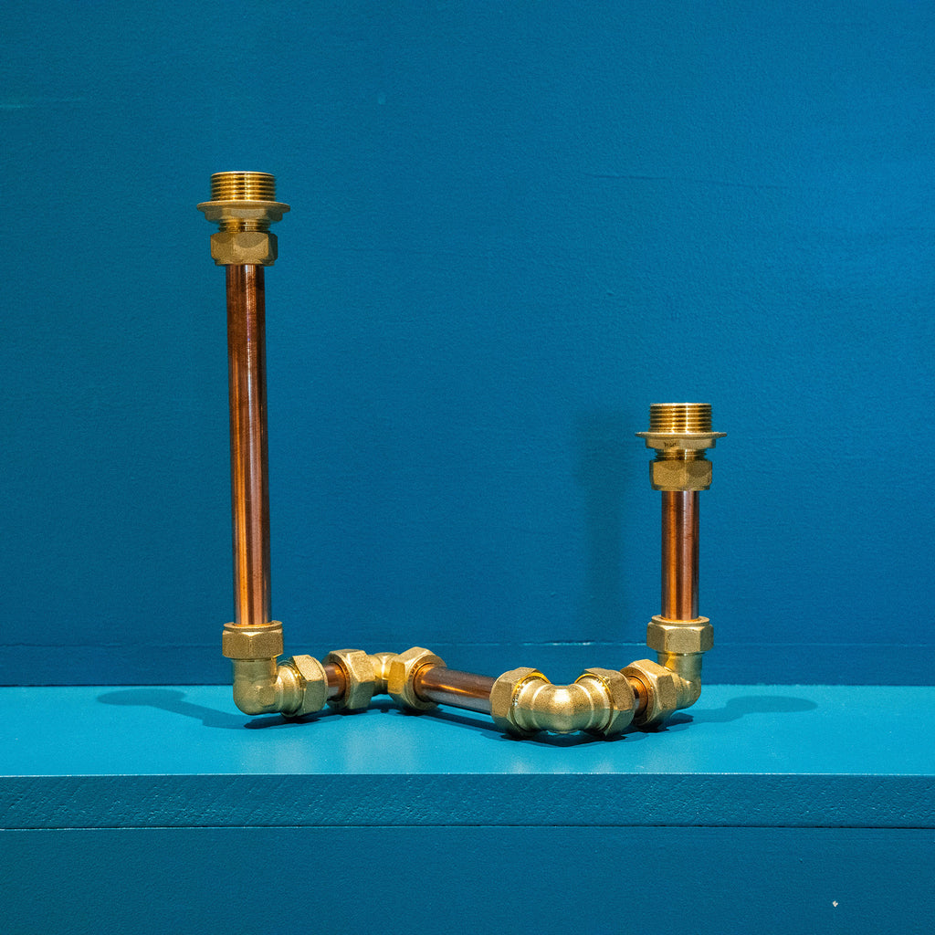 Copper Pipe Double Candelabra