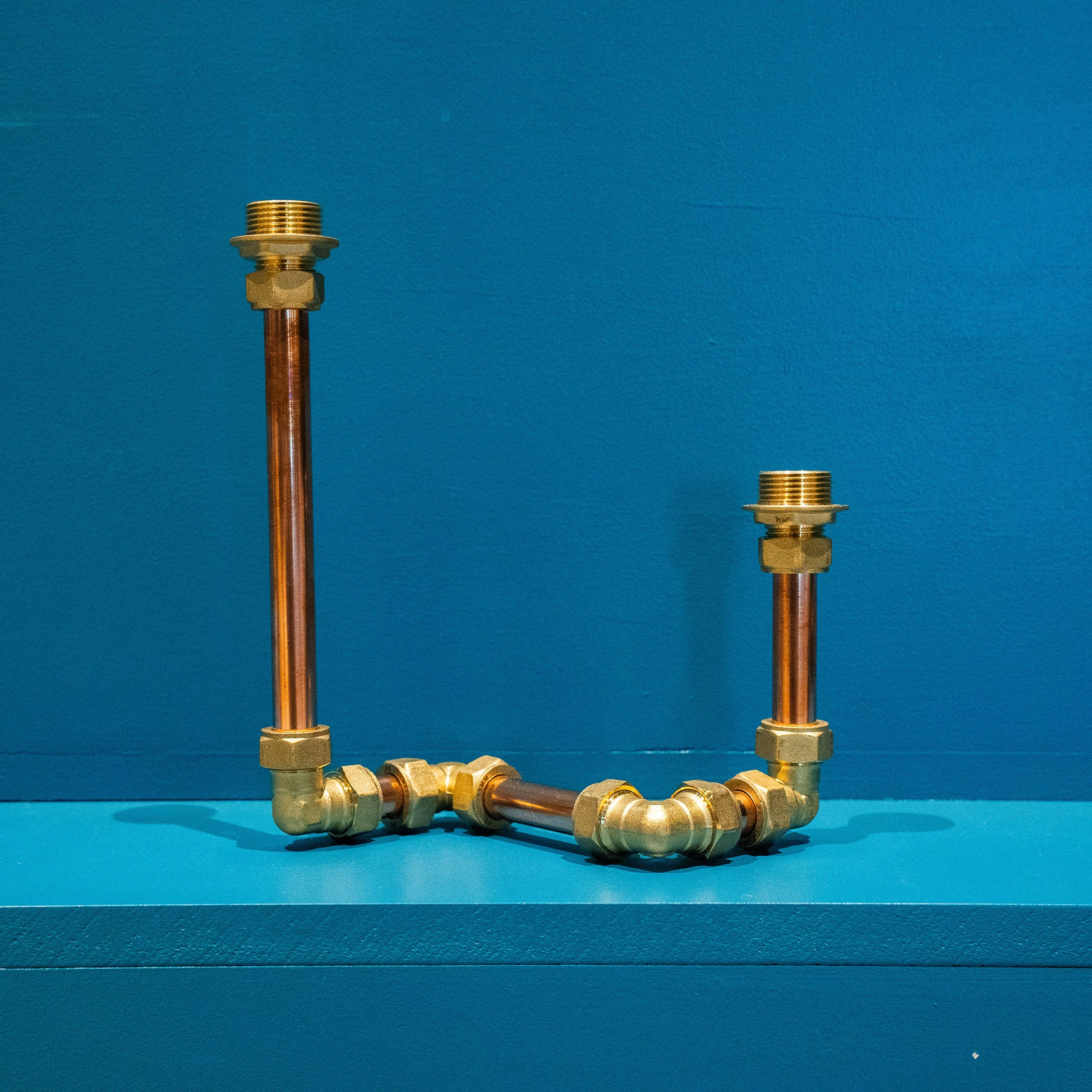 Copper Pipe Double Candelabra