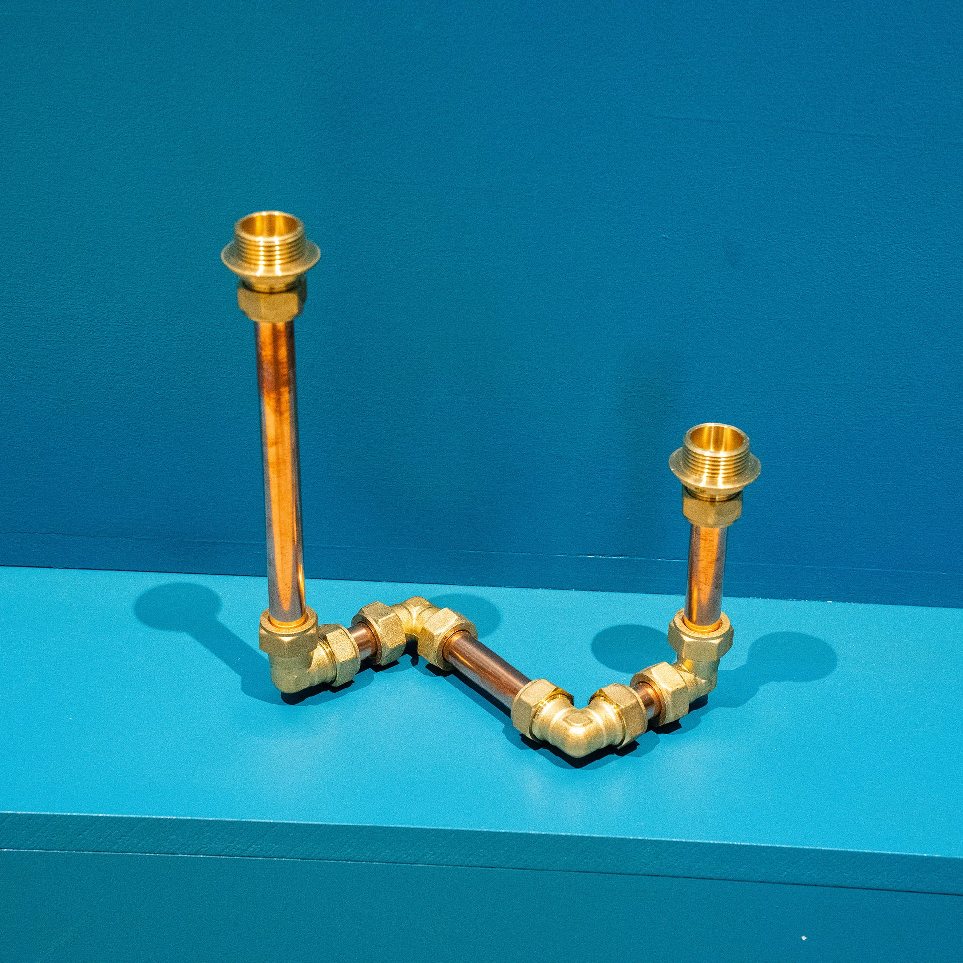 Copper Pipe Double Candelabra