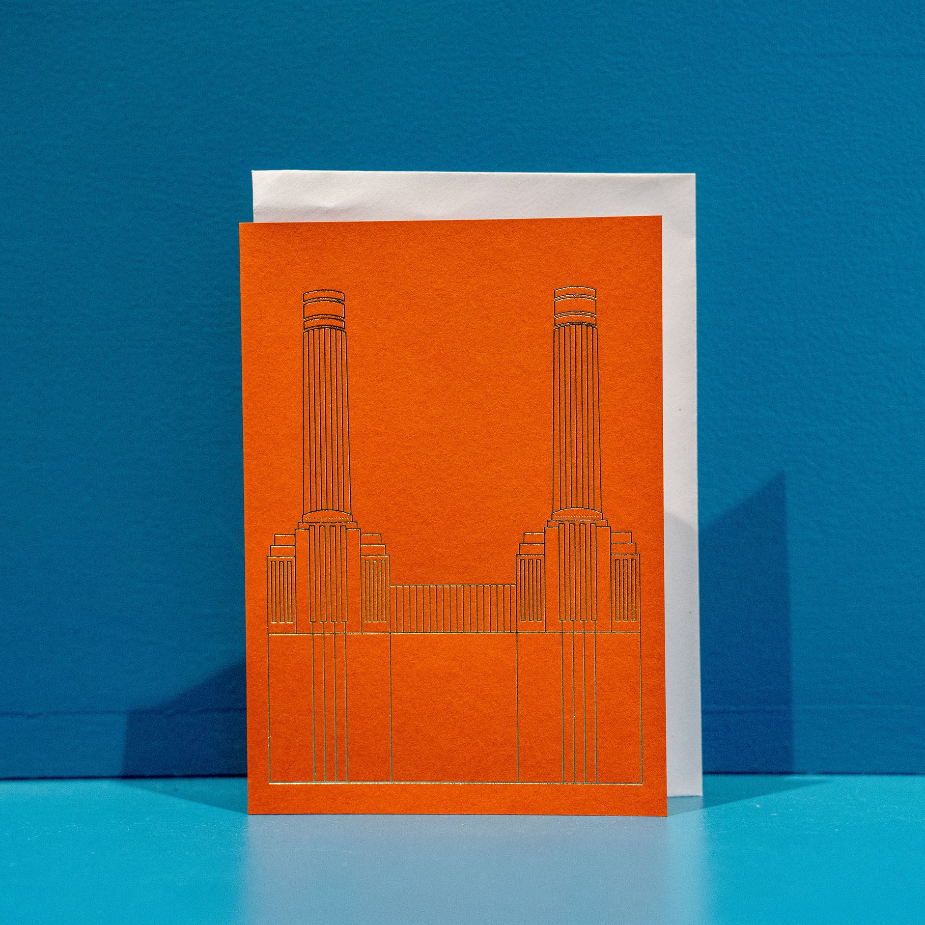 Gold Foiled Building Outline Card