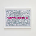Pink Battersea Map Print