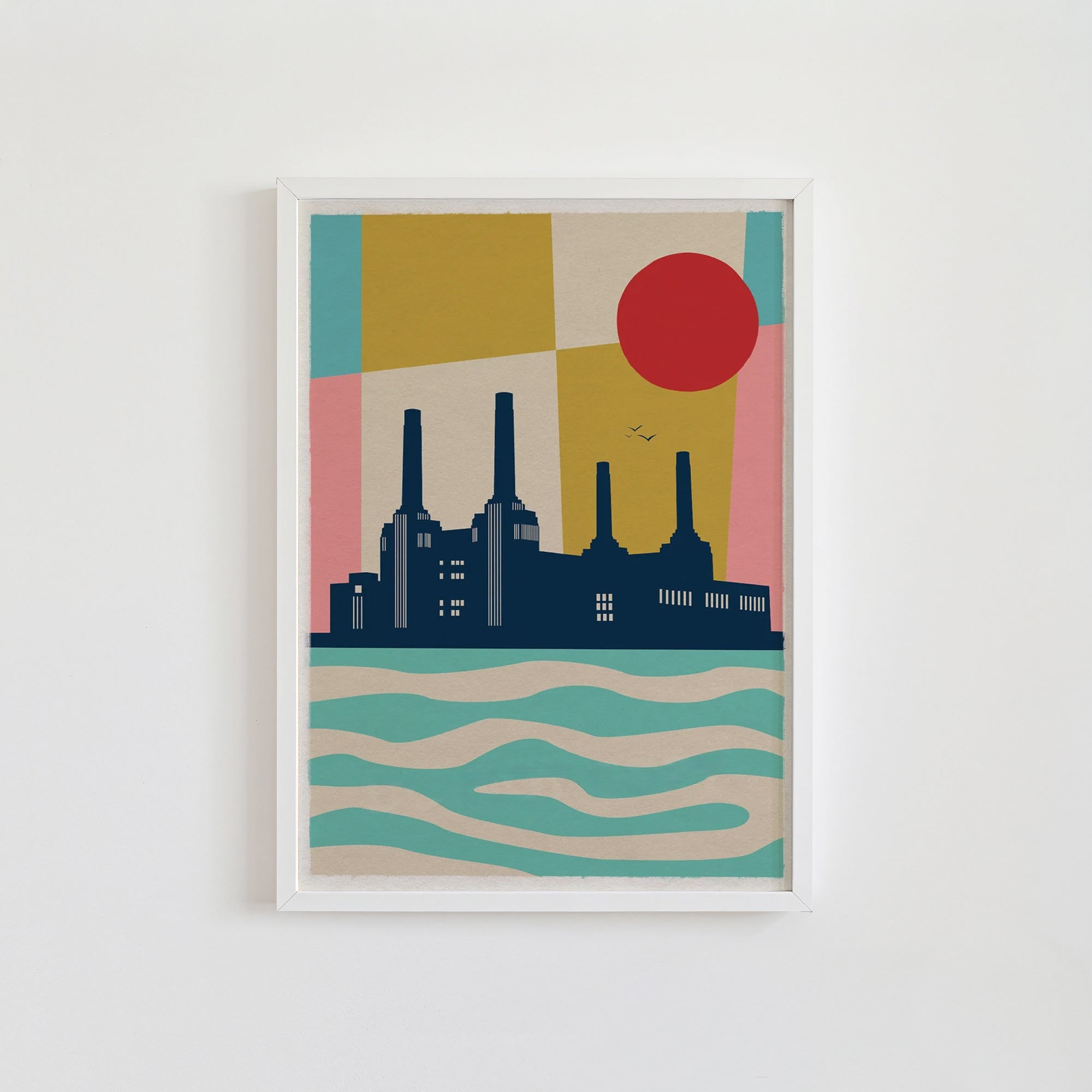 Red Sun Battersea Print