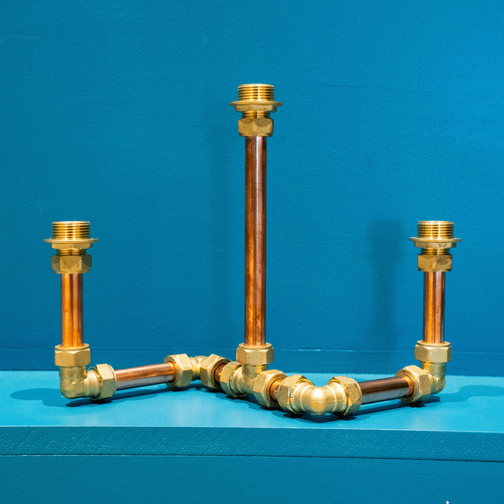 Copper Pipe Triple Candlabra