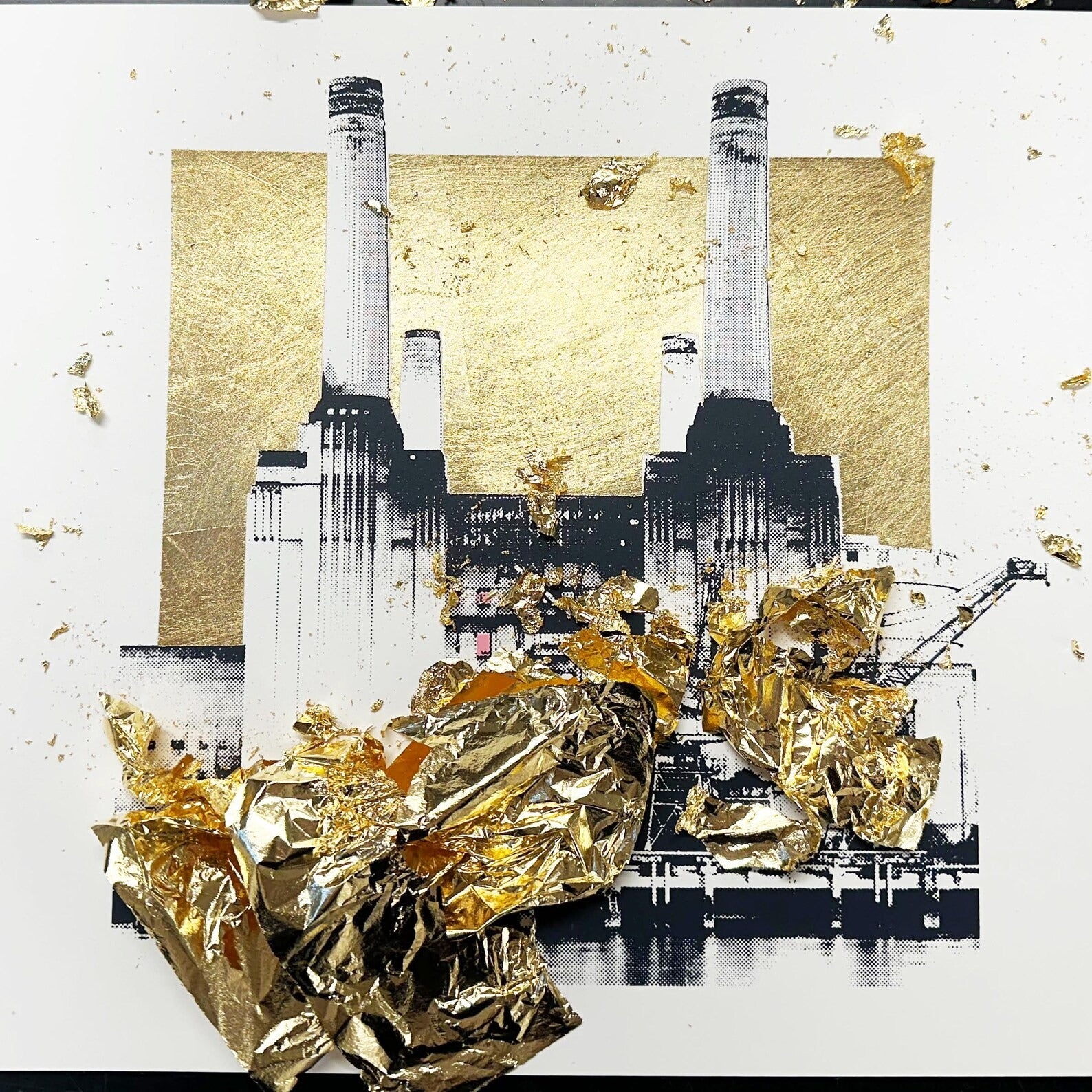 Gold Foil Battersea Print